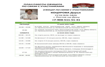 ПЛАН РАБОТЫ ОФИЦЕРА ПО СВЯЗИ С УЧАСТНИКАМИ